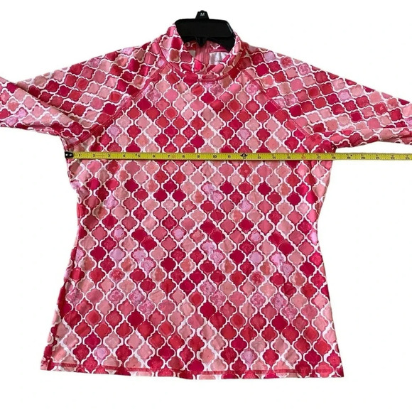 Garnet Hill Signature Rashguard Swim Long Sleeve Top in Pink Women’s Size Medium - Picture 5 of 9